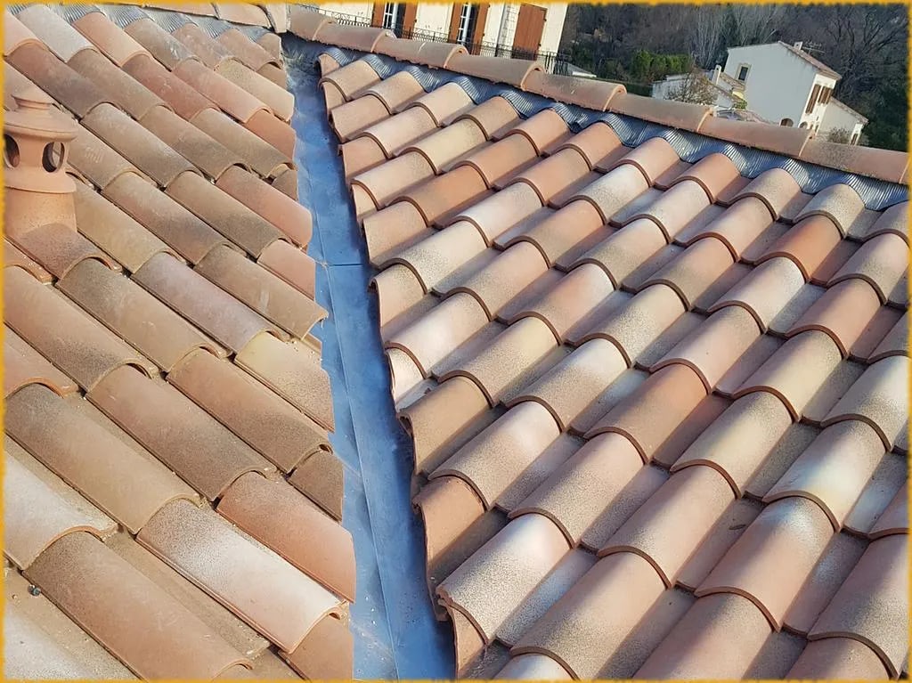 Nettoyage de toiture avec un produit anti mousse par un couvreur  professionnel dans les alentours de Draguignan - LA BONE TOITURE